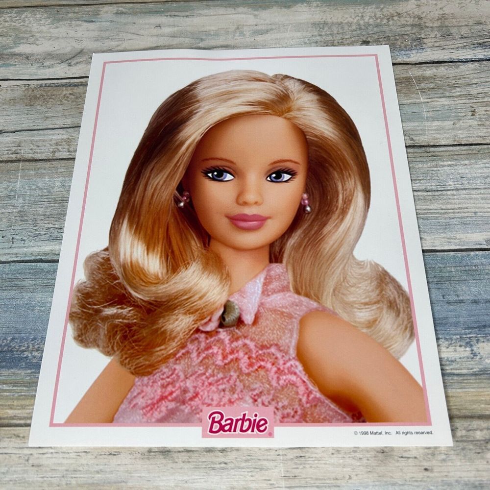Barbie Poster Vintage 90s Mattel 1998 Sign‎ Art Photo